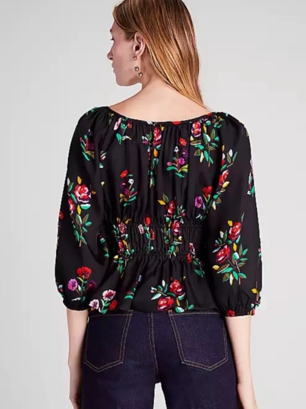 Kate Spade New York Riviera Floral Silk Top – Size Medium – New Without Tags